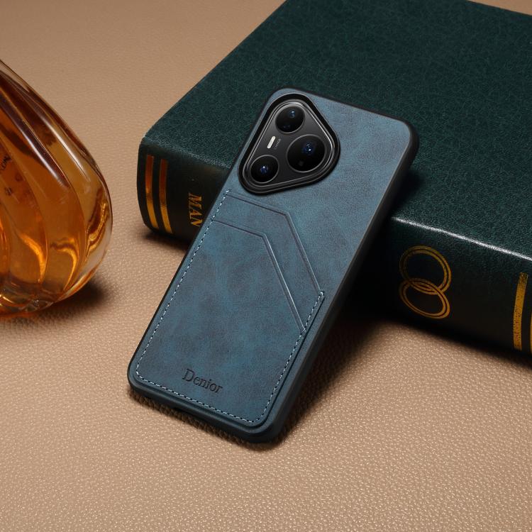 For Huawei Pura 80 Pro 5G Denior D09 PU Dual Card Slot Back Cover Phone Case