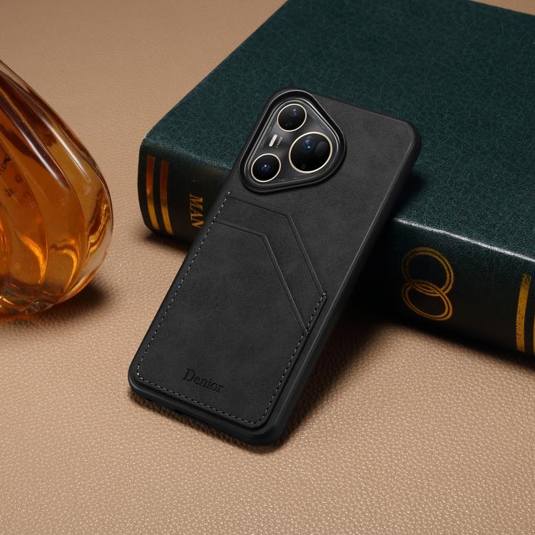 For Huawei Pura 80 Ultra 5G Denior D09 PU Dual Card Slot Back Cover Phone Case