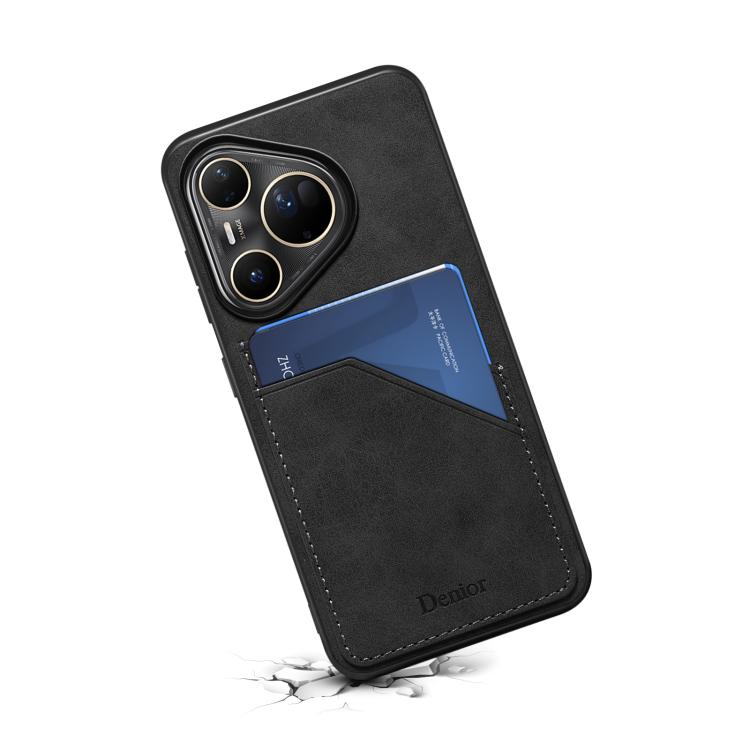 For Huawei Pura 80 Ultra 5G Denior D09 PU Dual Card Slot Back Cover Phone Case