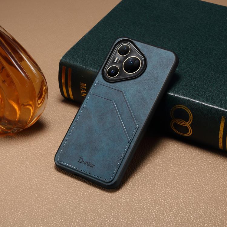 For Huawei Pura 80 Ultra 5G Denior D09 PU Dual Card Slot Back Cover Phone Case