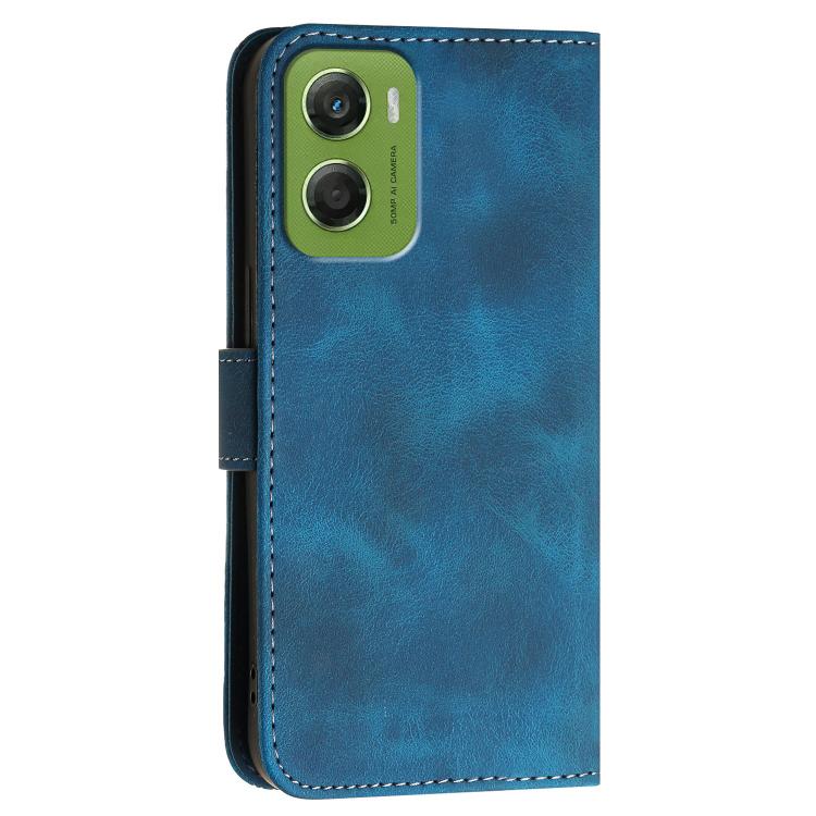 For Motorola Moto G06 4G / G06 Power 4G Grid Butterfly Embossed Pattern Leather Phone Case with Lanyard