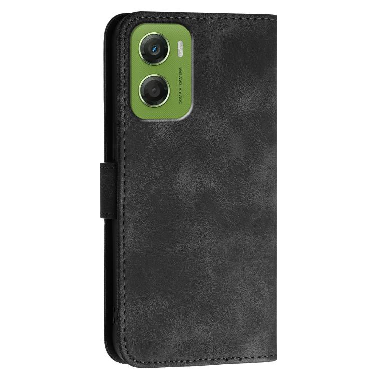 For Motorola Moto G06 4G / G06 Power 4G Grid Butterfly Embossed Pattern Leather Phone Case with Lanyard