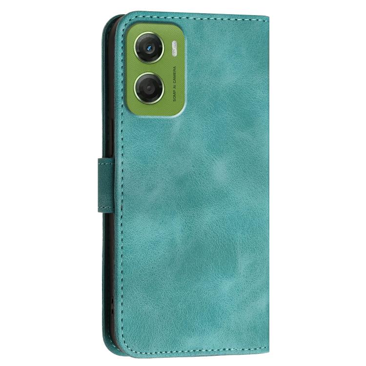 For Motorola Moto G06 4G / G06 Power 4G Grid Butterfly Embossed Pattern Leather Phone Case with Lanyard