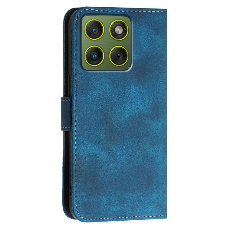 For Motorola Edge 70 5G / Moto X70 Air 5G Grid Butterfly Embossed Pattern Leather Phone Case with Lanyard