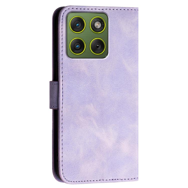 For Motorola Edge 70 5G / Moto X70 Air 5G Grid Butterfly Embossed Pattern Leather Phone Case with Lanyard