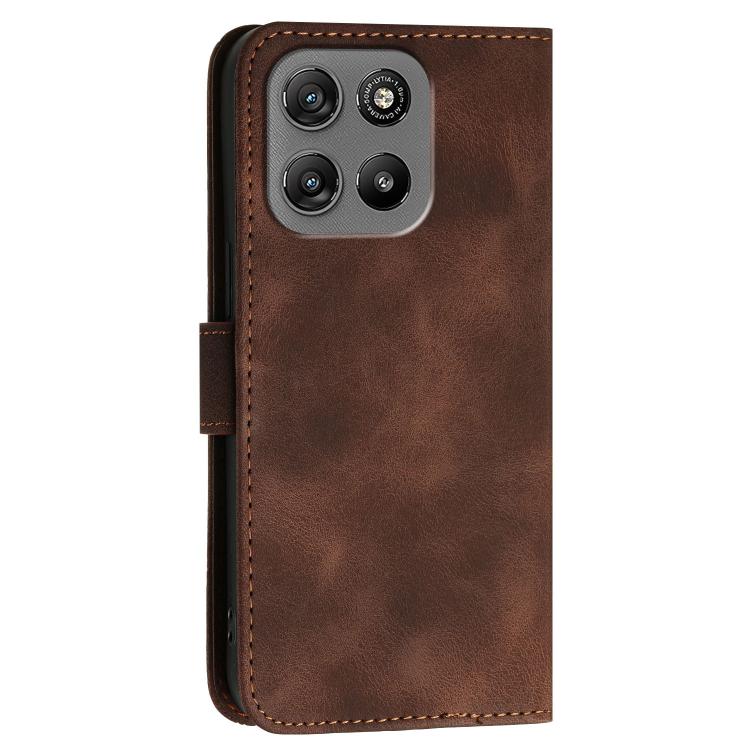 For Motorola Moto G67 Power 5G Grid Butterfly Embossed Pattern Leather Phone Case with Lanyard