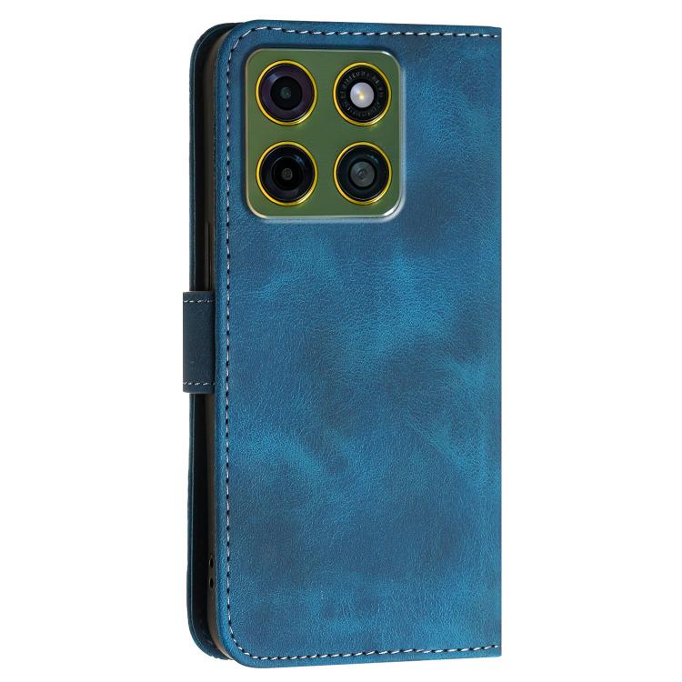 For Motorola Moto X70 Air Pro 5G Grid Butterfly Embossed Pattern Leather Phone Case with Lanyard