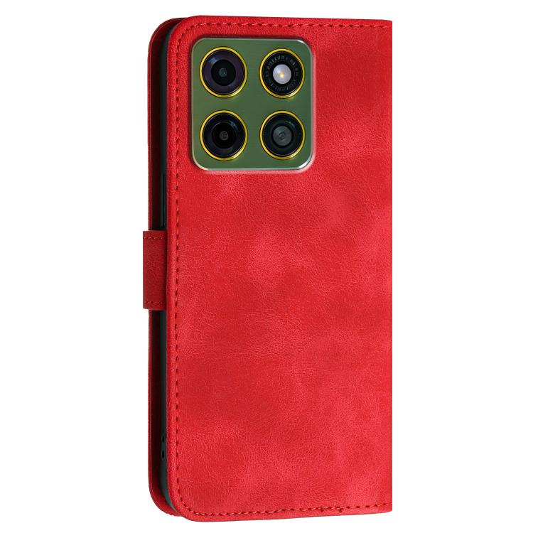 For Motorola Moto X70 Air Pro 5G Grid Butterfly Embossed Pattern Leather Phone Case with Lanyard