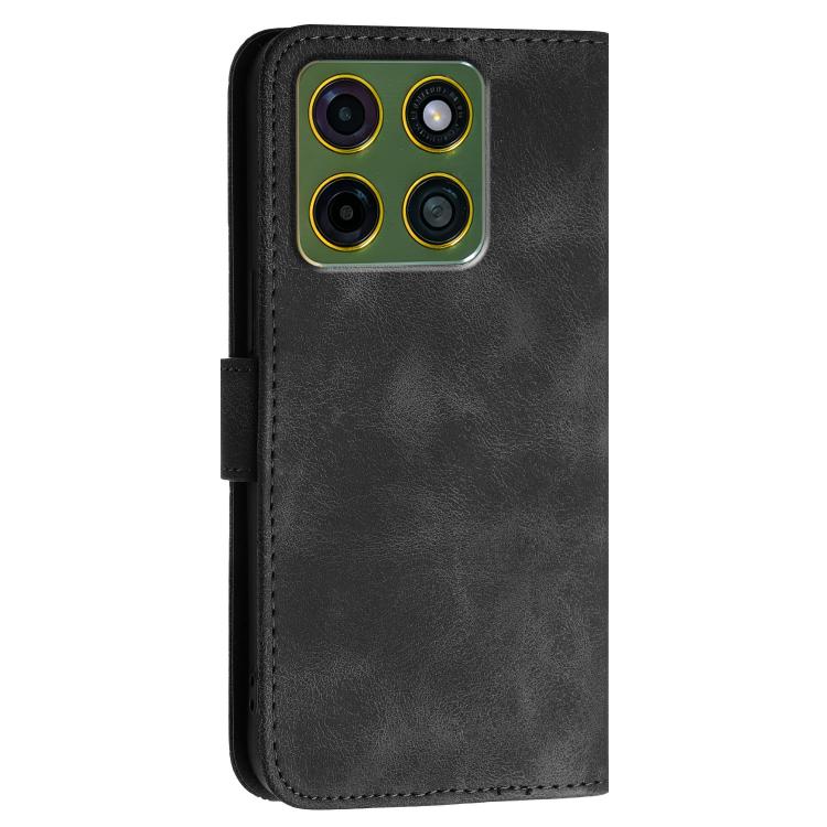 For Motorola Moto X70 Air Pro 5G Grid Butterfly Embossed Pattern Leather Phone Case with Lanyard