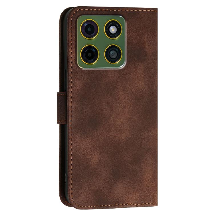 For Motorola Moto X70 Air Pro 5G Grid Butterfly Embossed Pattern Leather Phone Case with Lanyard