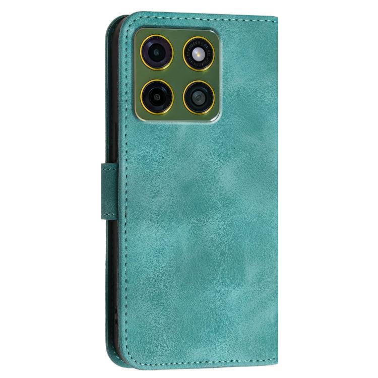 For Motorola Moto X70 Air Pro 5G Grid Butterfly Embossed Pattern Leather Phone Case with Lanyard