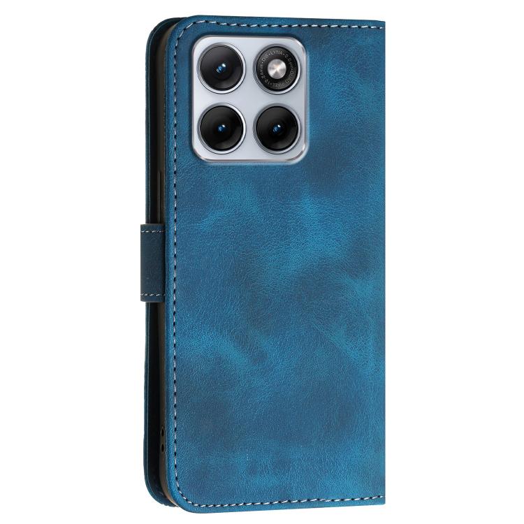 For Motorola Edge 70 Fusion 5G Grid Butterfly Embossed Pattern Leather Phone Case with Lanyard