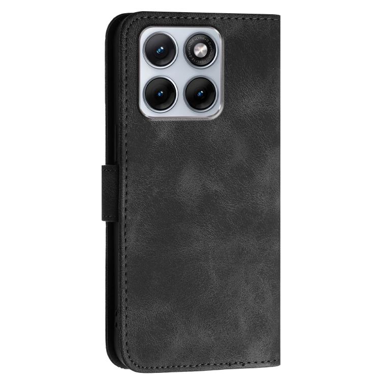 For Motorola Edge 70 Fusion 5G Grid Butterfly Embossed Pattern Leather Phone Case with Lanyard