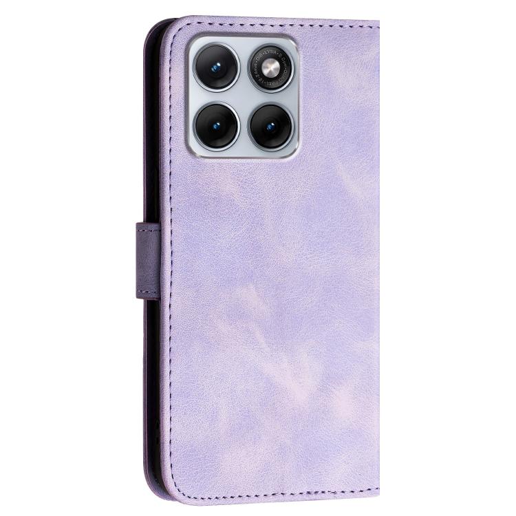 For Motorola Edge 70 Fusion 5G Grid Butterfly Embossed Pattern Leather Phone Case with Lanyard