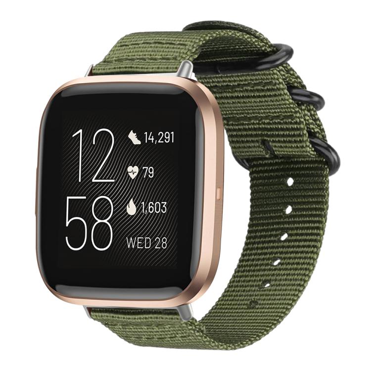 For Fitbit Versa 2 / Versa / Versa Lite xDfind Ring Buckle Nylon Canvas Watch Band