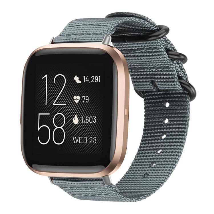 For Fitbit Versa 2 / Versa / Versa Lite xDfind Ring Buckle Nylon Canvas Watch Band