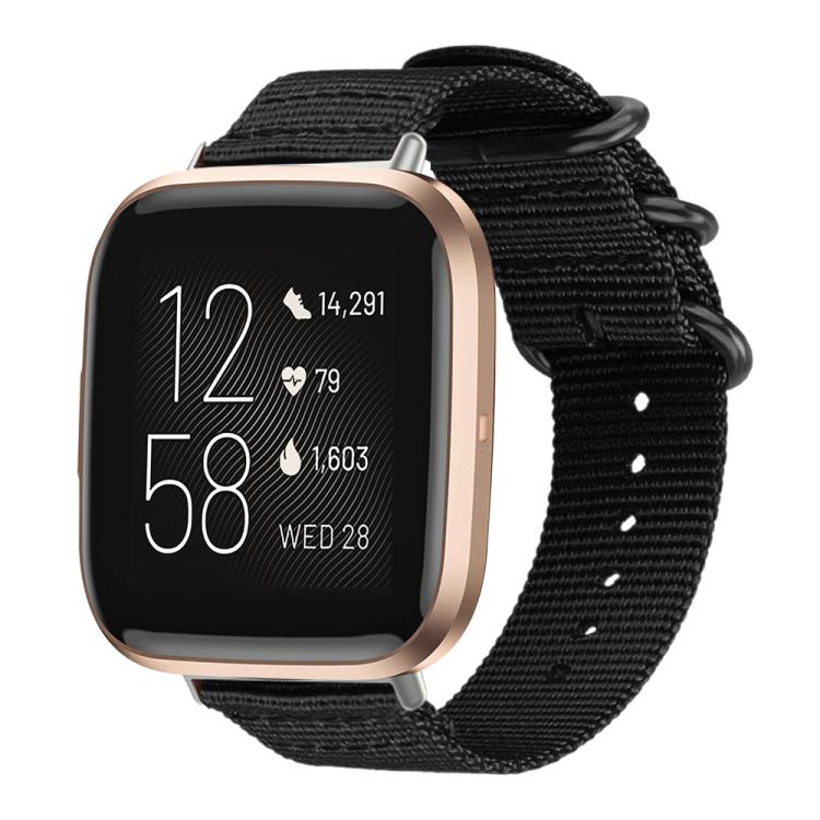 For Fitbit Versa 2 / Versa / Versa Lite xDfind Ring Buckle Nylon Canvas Watch Band