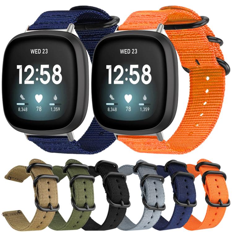 For Fitbit Versa 2 / Versa / Versa Lite xDfind Ring Buckle Nylon Canvas Watch Band