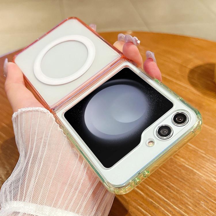For Samsung Galaxy Z Flip5 Contrast Color Gradient Transparent MagSafe Phone Case