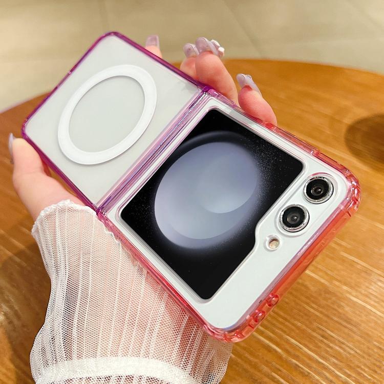 For Samsung Galaxy Z Flip5 Contrast Color Gradient Transparent MagSafe Phone Case