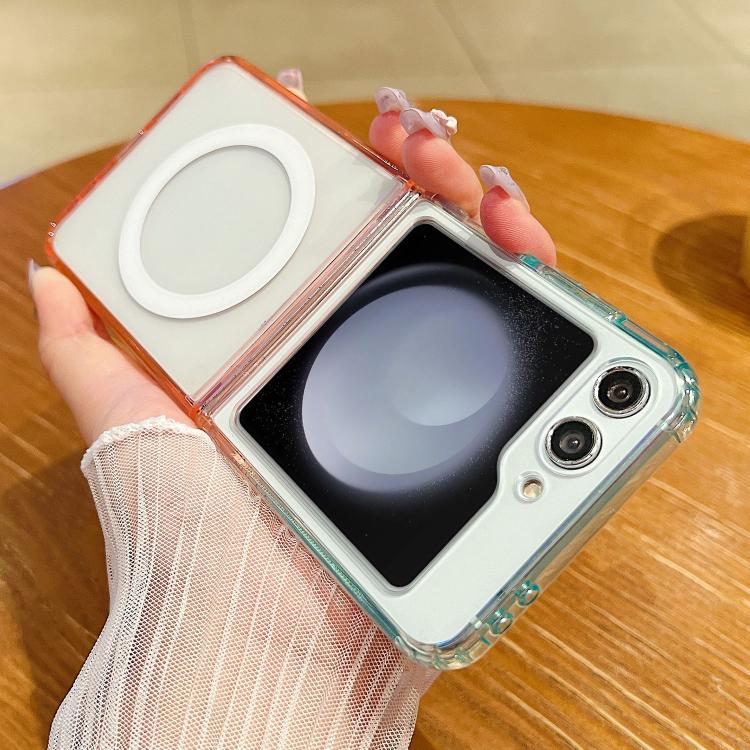For Samsung Galaxy Z Flip5 Contrast Color Gradient Transparent MagSafe Phone Case