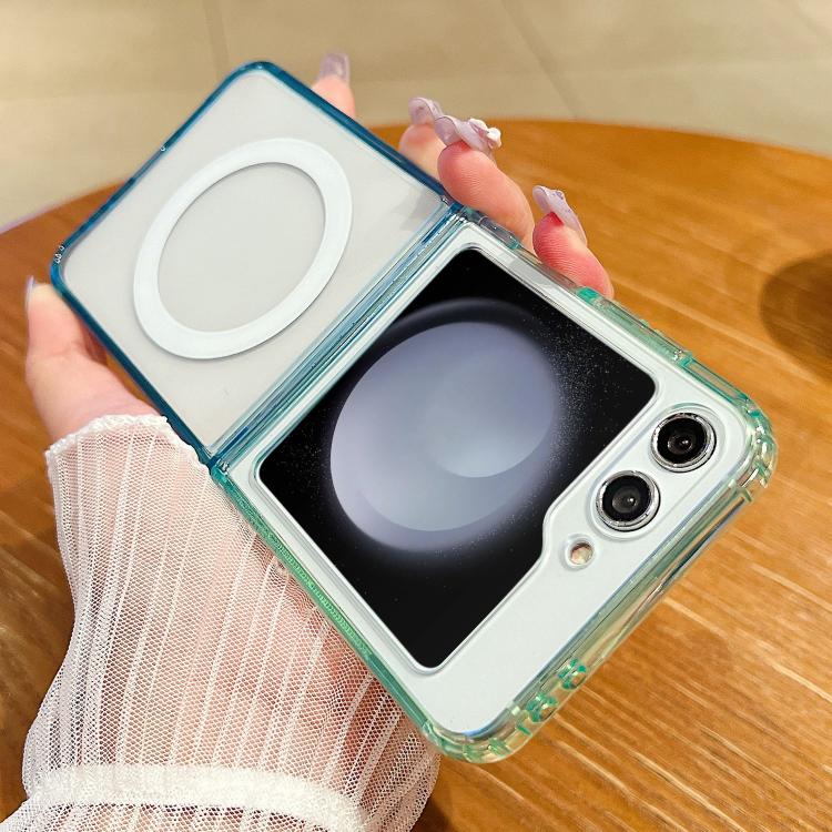 For Samsung Galaxy Z Flip5 Contrast Color Gradient Transparent MagSafe Phone Case