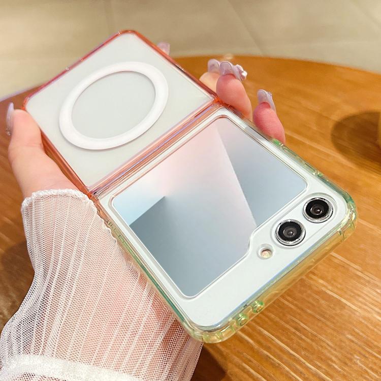 For Samsung Galaxy Z Flip7 5G Contrast Color Gradient Transparent MagSafe Phone Case
