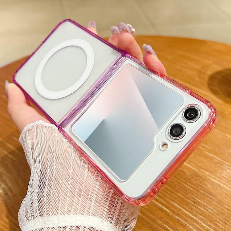 For Samsung Galaxy Z Flip7 5G Contrast Color Gradient Transparent MagSafe Phone Case