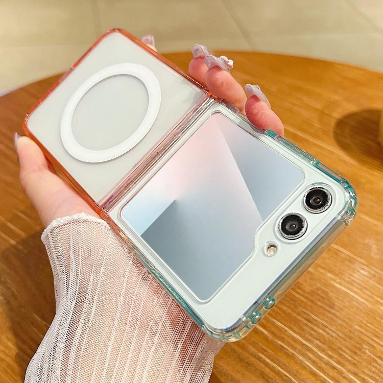 For Samsung Galaxy Z Flip7 5G Contrast Color Gradient Transparent MagSafe Phone Case