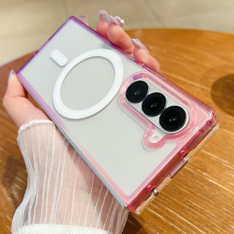 For Samsung Galaxy Z Fold5 Contrast Color Gradient Transparent MagSafe Phone Case