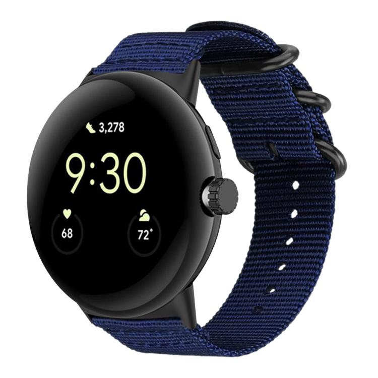 For Google Pixel 4 / 3 / 2 / 1 41mm xDfind Ring Buckle Nylon Canvas Watch Band