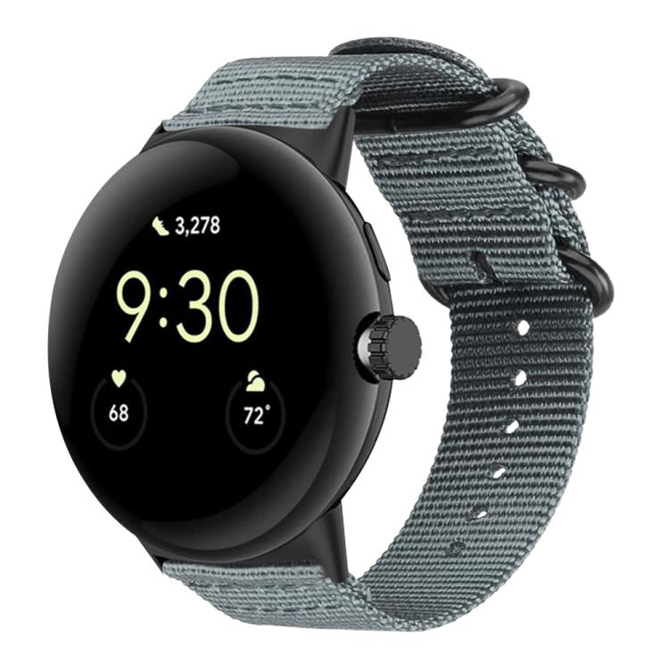 For Google Pixel 4 / 3 / 2 / 1 41mm xDfind Ring Buckle Nylon Canvas Watch Band
