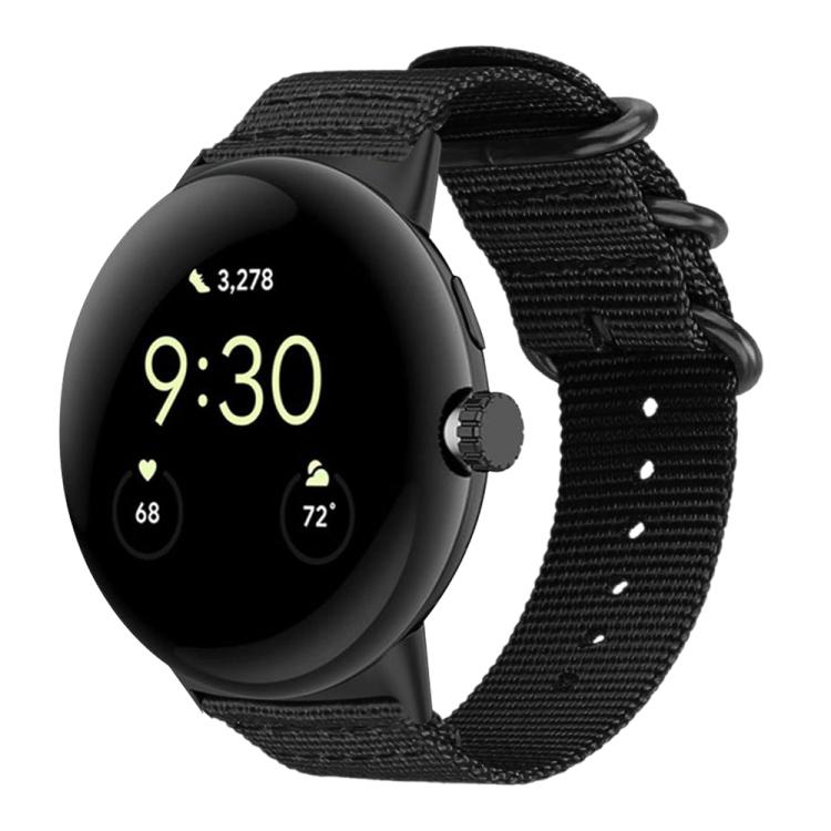 For Google Pixel 4 / 3 / 2 / 1 41mm xDfind Ring Buckle Nylon Canvas Watch Band