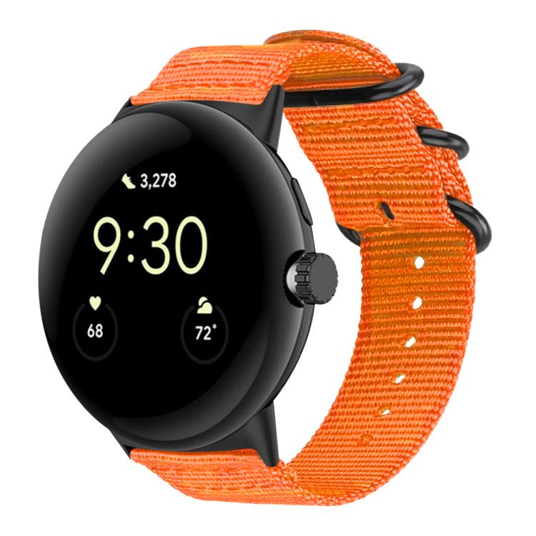 For Google Pixel 4 / 3 / 2 / 1 41mm xDfind Ring Buckle Nylon Canvas Watch Band