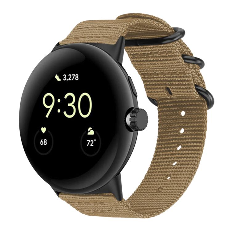 For Google Pixel 4 / 3 / 2 / 1 41mm xDfind Ring Buckle Nylon Canvas Watch Band