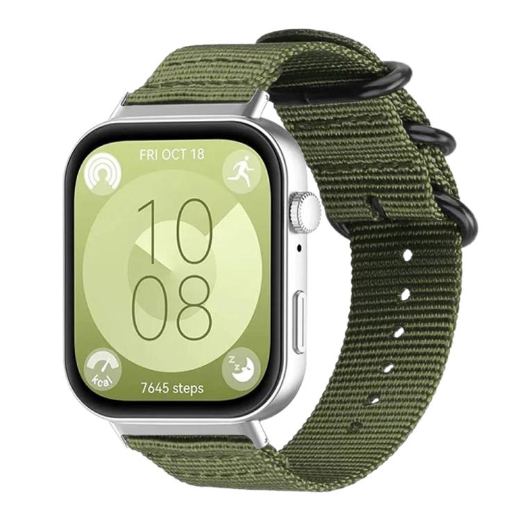 For Huawei Watch Fit4 / Fit4 Pro / Fit3 xDfind Ring Buckle Nylon Canvas Watch Band