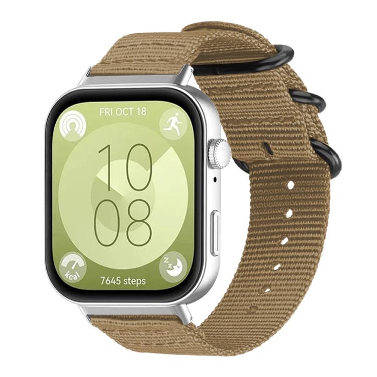 For Huawei Watch Fit4 / Fit4 Pro / Fit3 xDfind Ring Buckle Nylon Canvas Watch Band