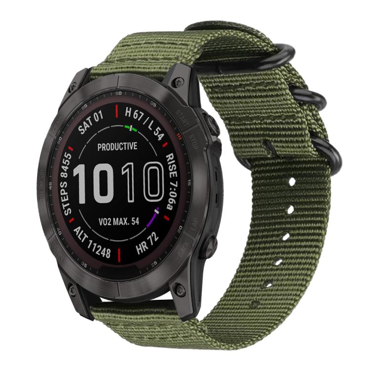 For Garmin Fenix 8/7X/6X/5X 26mm xDfind Ring Buckle Nylon Canvas Watch Band