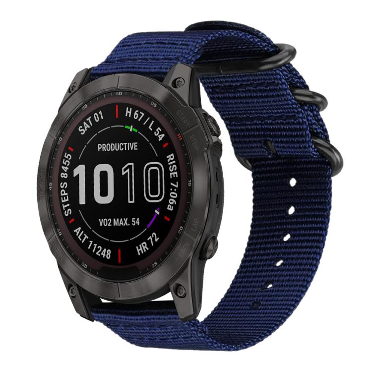 For Garmin Fenix 8/7X/6X/5X 26mm xDfind Ring Buckle Nylon Canvas Watch Band