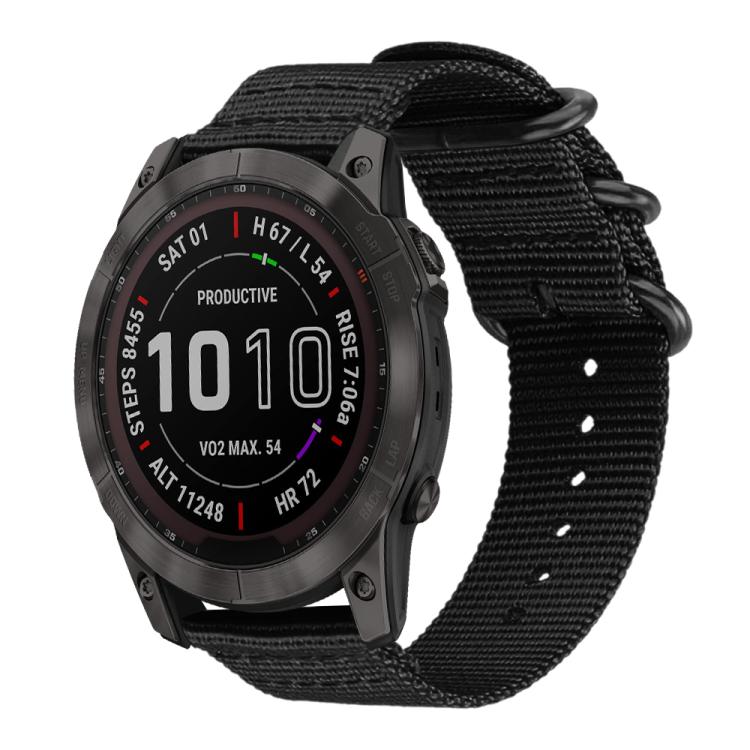 For Garmin Fenix 8/7X/6X/5X 26mm xDfind Ring Buckle Nylon Canvas Watch Band