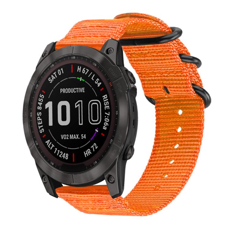 For Garmin Fenix 8/7X/6X/5X 26mm xDfind Ring Buckle Nylon Canvas Watch Band