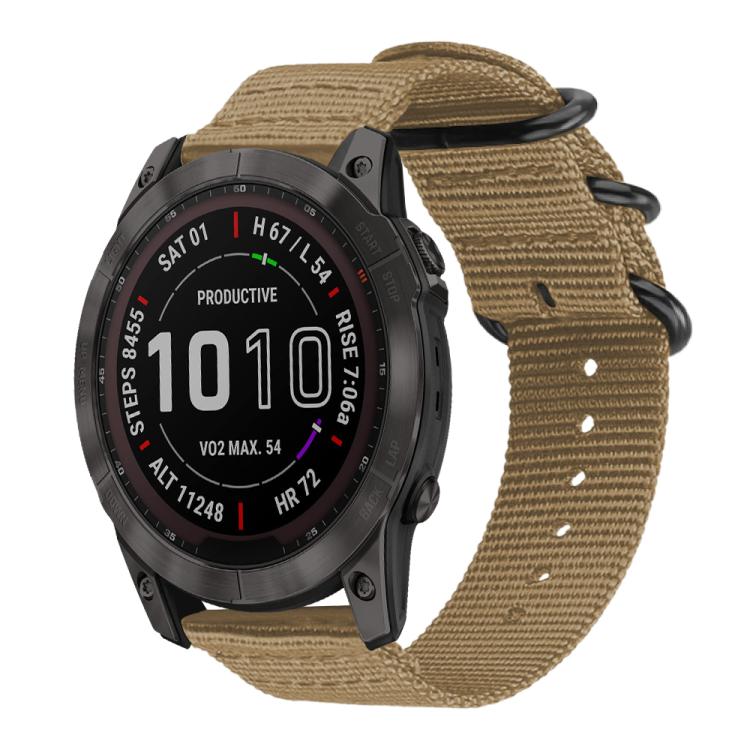 For Garmin Fenix 8/7X/6X/5X 26mm xDfind Ring Buckle Nylon Canvas Watch Band