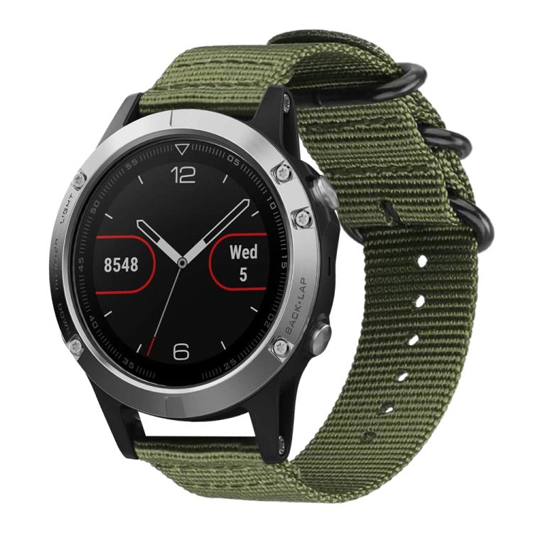 For Garmin Fenix 8/7/6/5 22mm xDfind Ring Buckle Nylon Canvas Watch Band