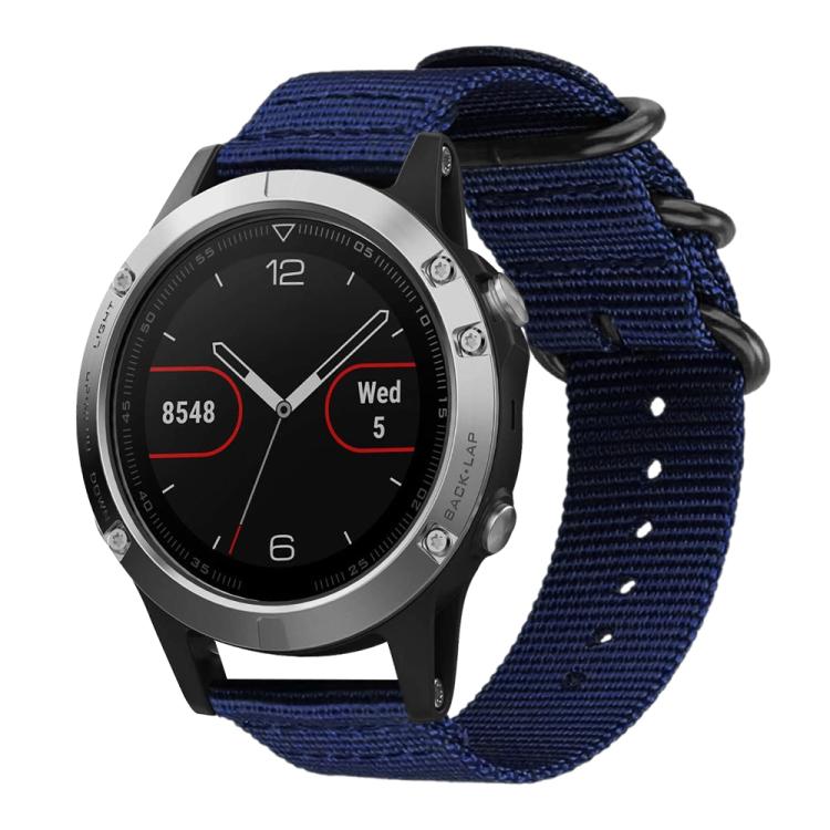 For Garmin Fenix 8/7/6/5 22mm xDfind Ring Buckle Nylon Canvas Watch Band