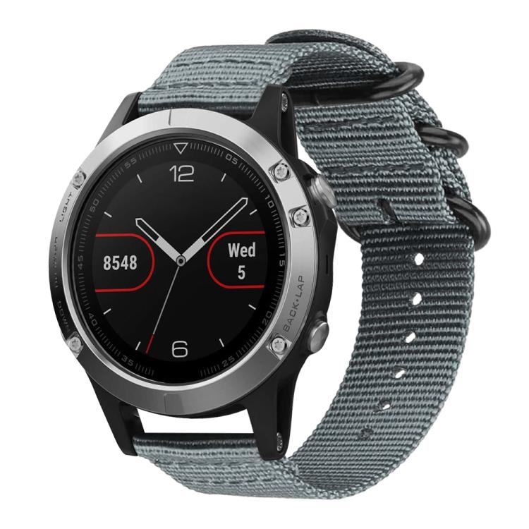 For Garmin Fenix 8/7/6/5 22mm xDfind Ring Buckle Nylon Canvas Watch Band