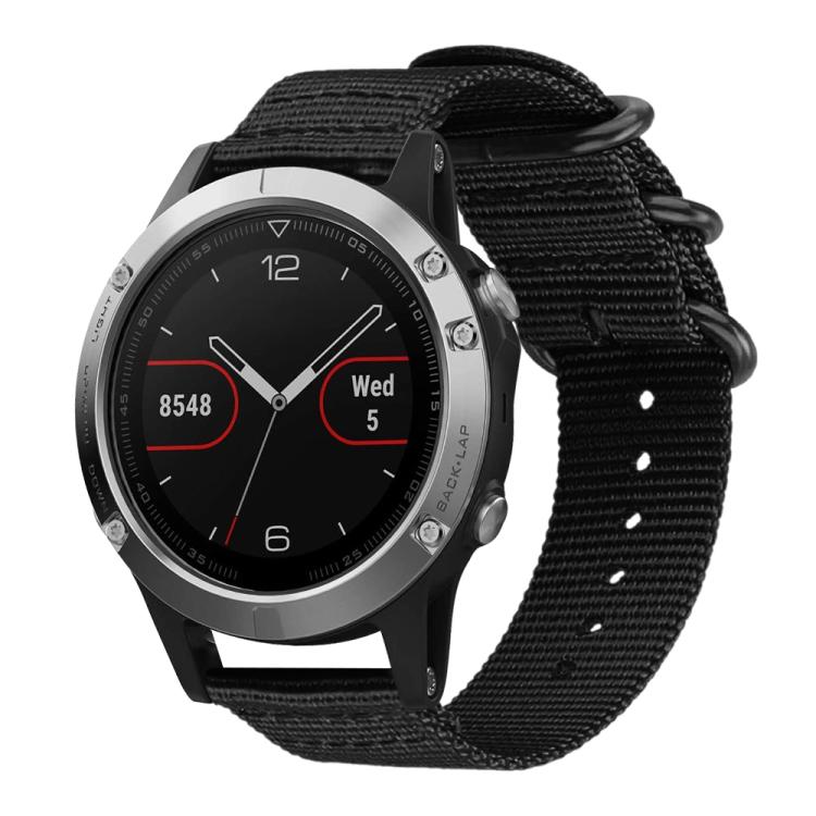 For Garmin Fenix 8/7/6/5 22mm xDfind Ring Buckle Nylon Canvas Watch Band
