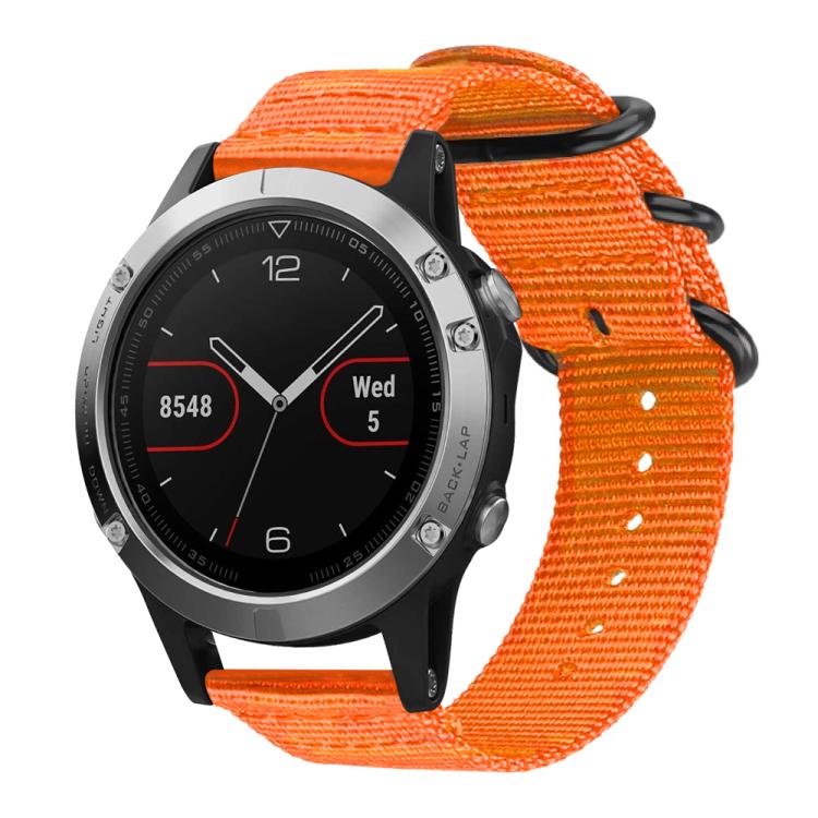 For Garmin Fenix 8/7/6/5 22mm xDfind Ring Buckle Nylon Canvas Watch Band