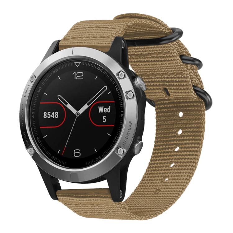 For Garmin Fenix 8/7/6/5 22mm xDfind Ring Buckle Nylon Canvas Watch Band