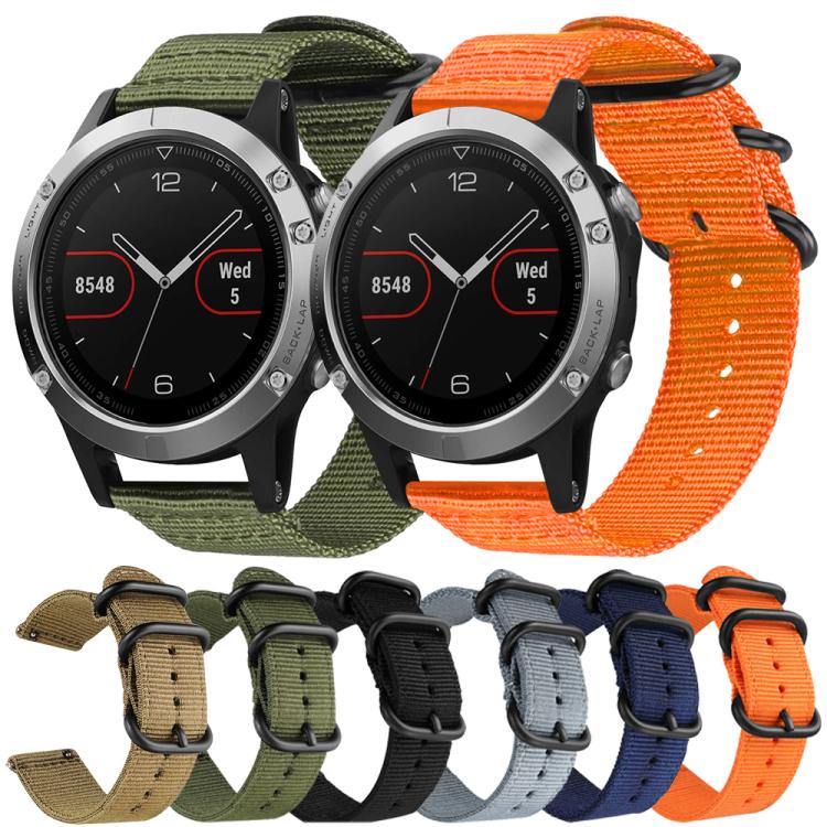 For Garmin Forerunner 35 / 30 / 35J xDfind Ring Buckle Nylon Canvas Watch Band