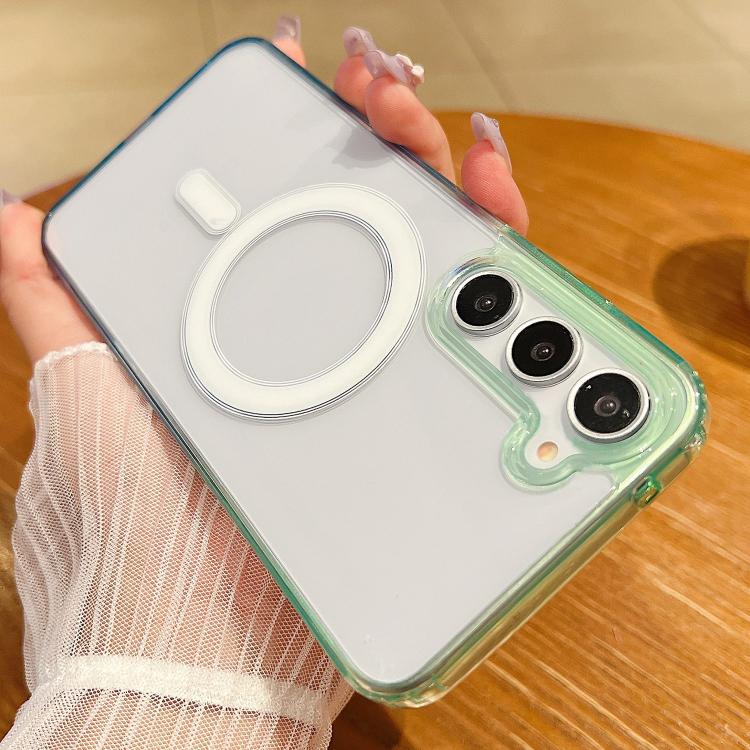 For Samsung Galaxy S21 5G Contrast Color Gradient Transparent MagSafe Phone Case